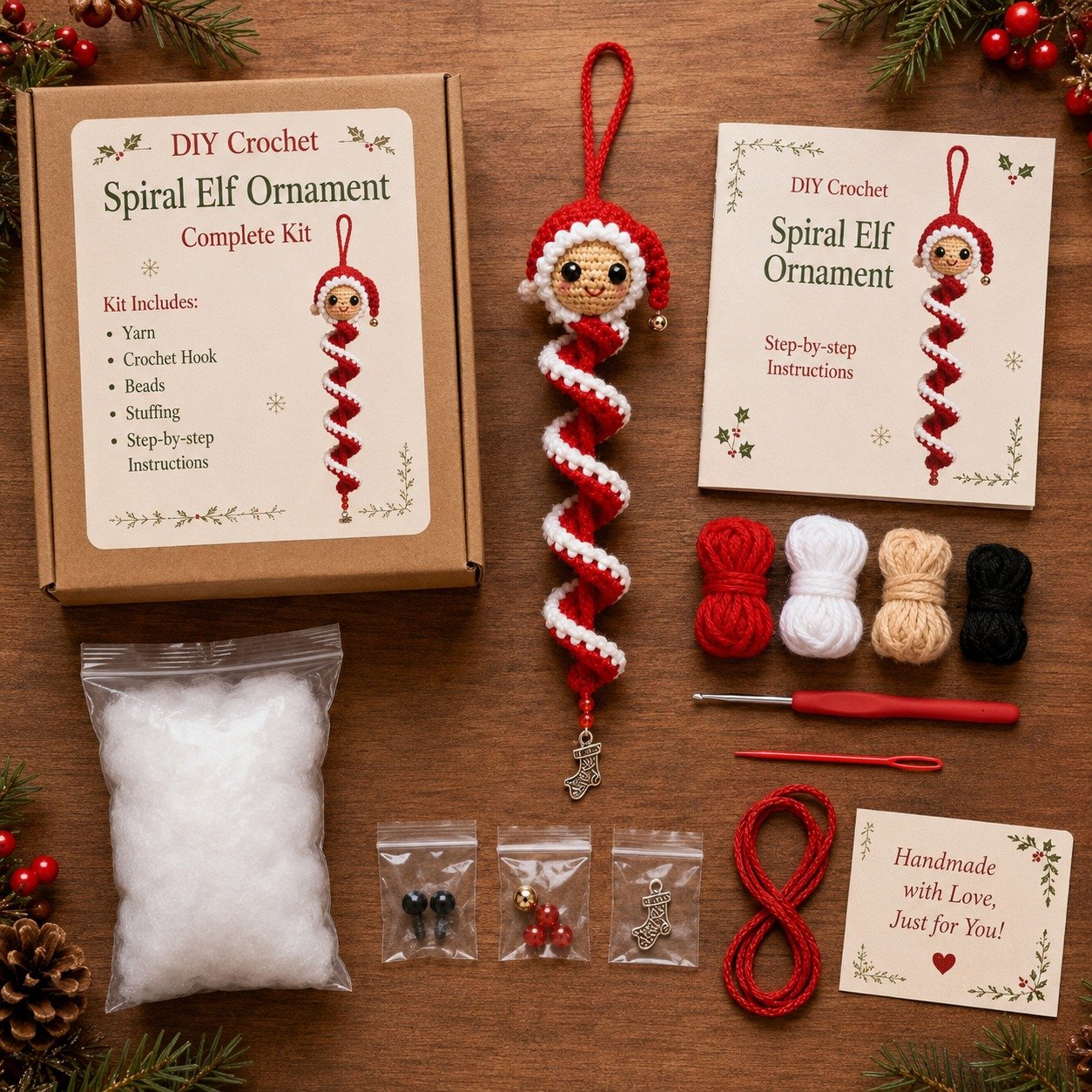 🔥HOT SALE 50% OFF - 🎅🌲Crochet Snowman Spiral Oranment DIY Kit