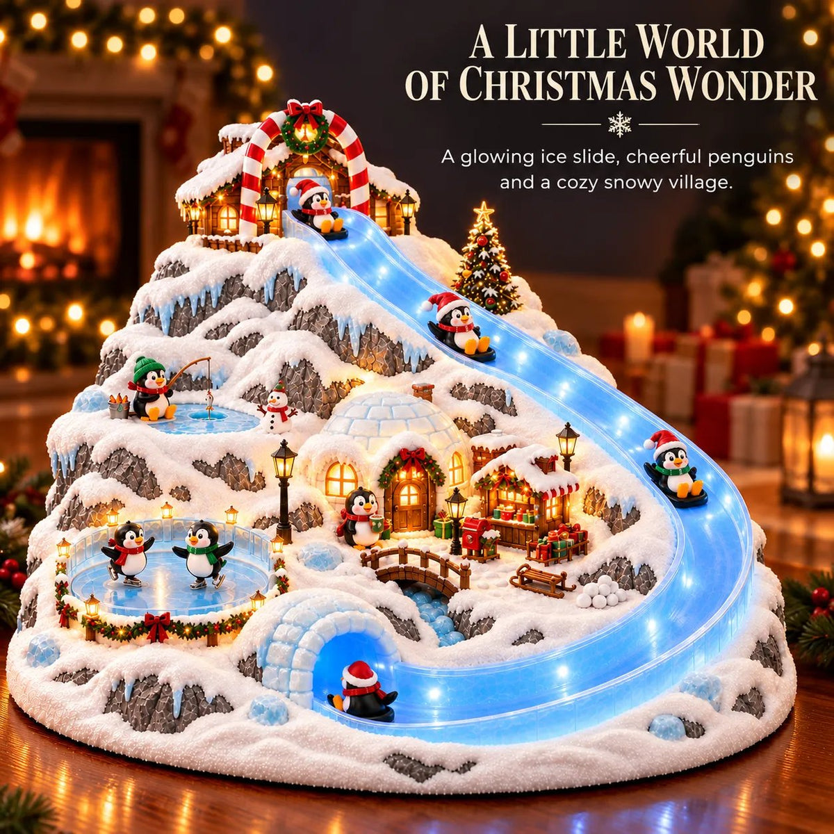 🐧❄️ Penguin Christmas Slide Village – Animated Penguins & Glowing Winter Wonderland 🎄✨