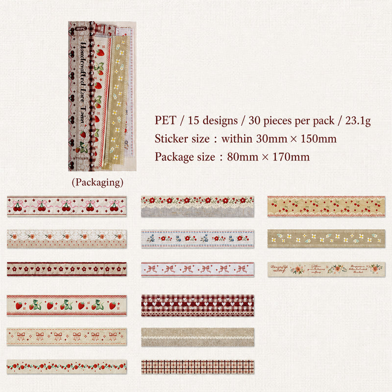 ✨✂️ Vintage Long-Strip Sticker Pack-Add a soft, timeless touch to your journals & gifts! 📓