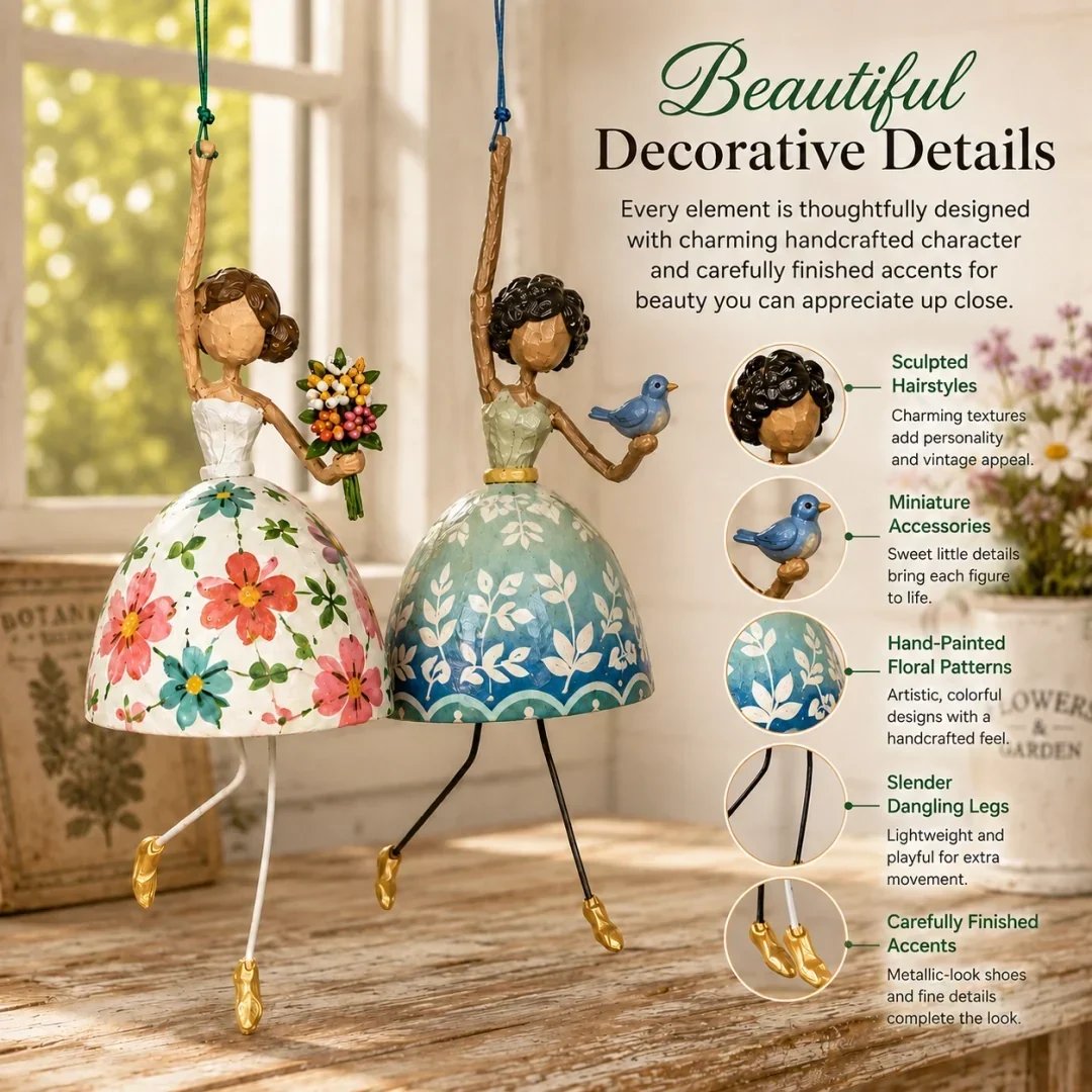💃🌸 Let Your Space Dance — Whimsical Dancing Lady Hanging Ornament (📦Buy 3 Free Shipping)