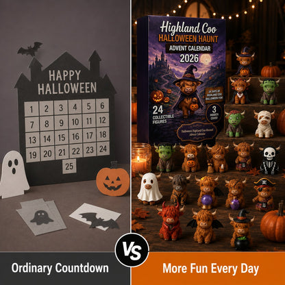 🎃 Highland Coo Halloween Advent Calendar 2026 – 27 Cute Collectible Figures Countdown Set