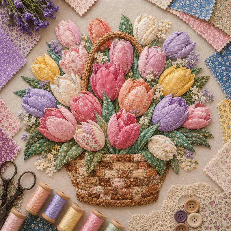 🌸Floral Basket Patchwork DIY Kit