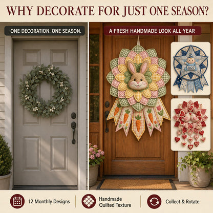 🗓️ Beginner-Friendly 12-Month Themed 3D Quilted Door Hanger Sewing Kit Collection | Complete Kit with Coordinated Fabrics, Sewing Materials & Step-by-Step Guide Included 💕