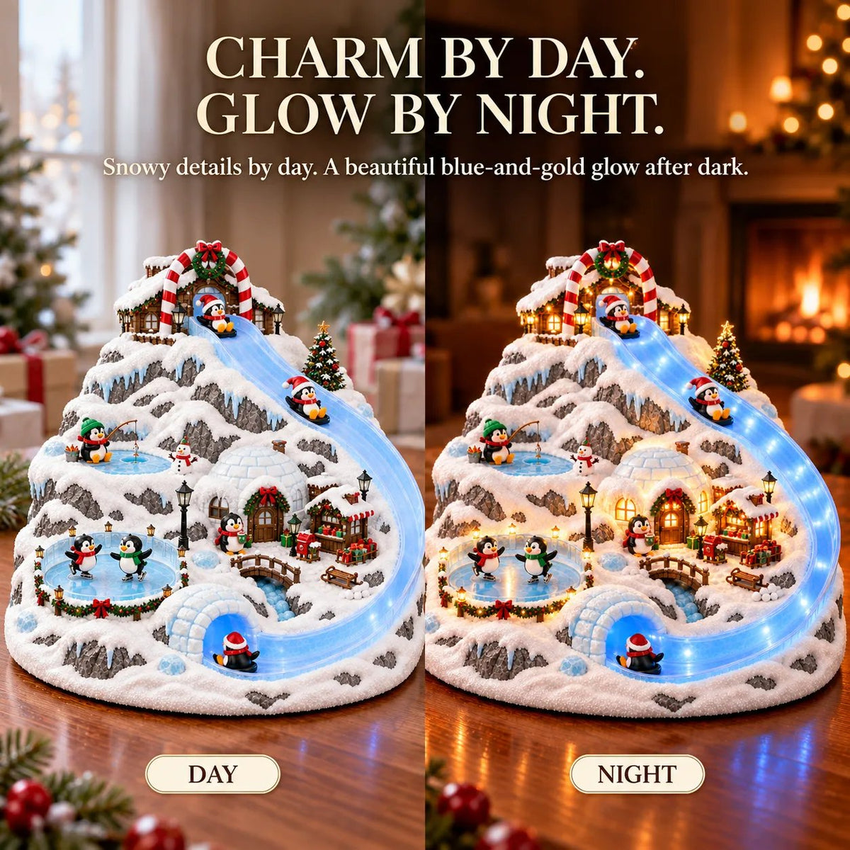 🐧❄️ Penguin Christmas Slide Village – Animated Penguins & Glowing Winter Wonderland 🎄✨