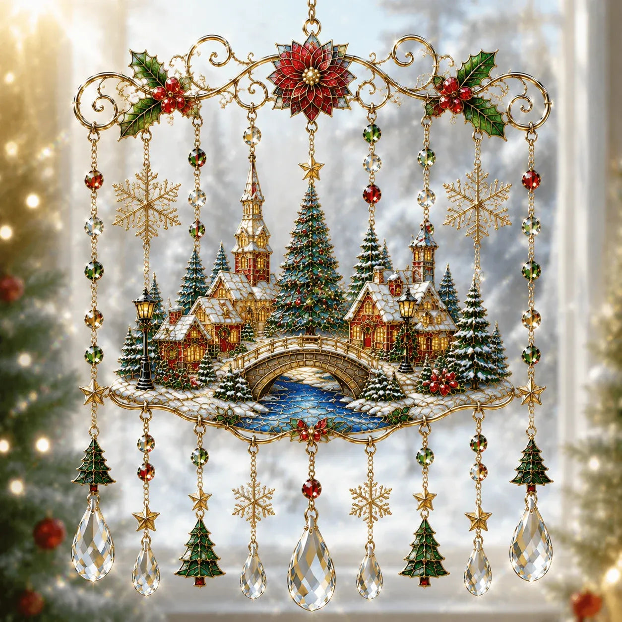 49% OFF – 🎄Handmade Christmas Stained Drops & Ready-to-Hang Holiday Decor ✨