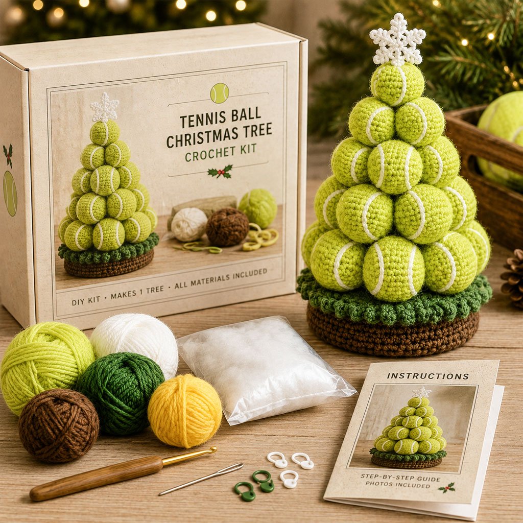 Sports Ball Christmas Tree Crochet Kit
