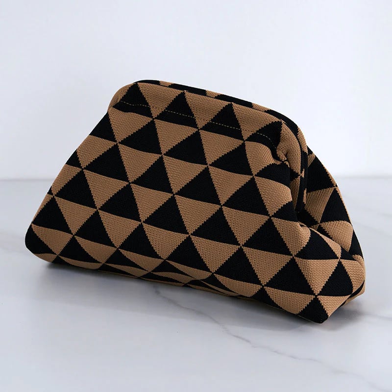 👜 Women's Striped/diamond Dot Cloud Handbag, Clip-Top Crossbody Bag