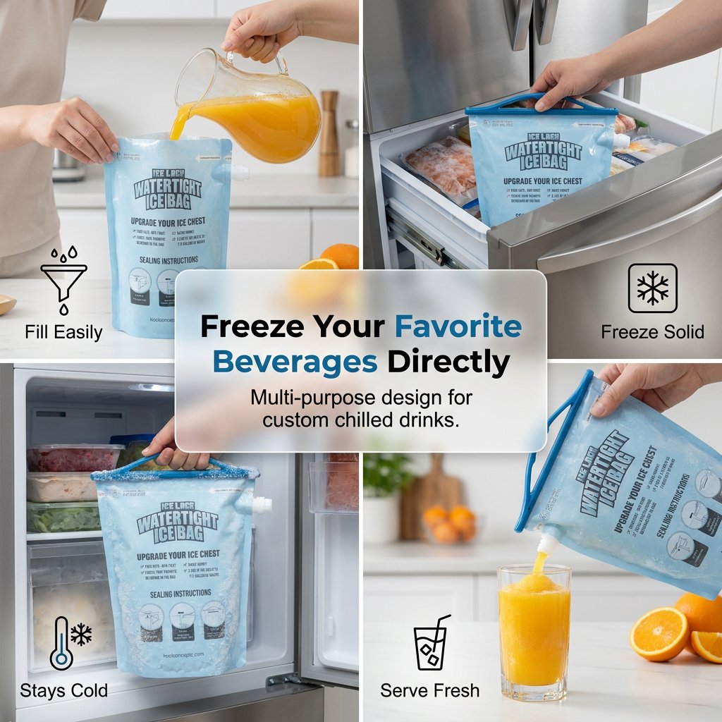 Large-Capacity Leak-Proof Ice Bag – Reusable Cooler Ice Pack – Durable, Instant-Use Cooling Solution