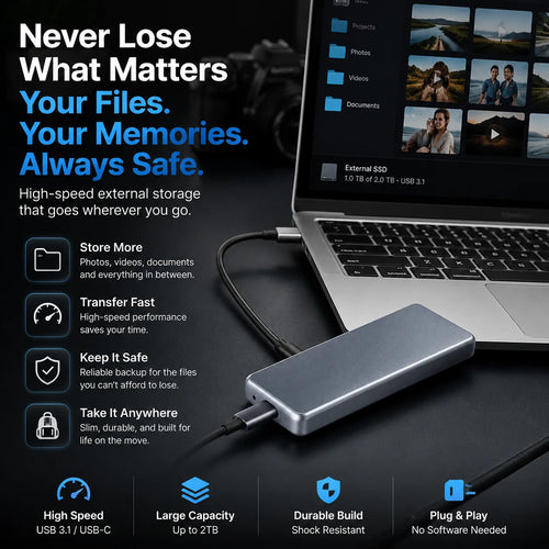 🔥 LAST DAY 49% OFF | Portable External SSD – High-Speed Storage for PC, Mac, iPhone & Android