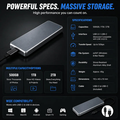 🔥Portable External SSD – Protect Your Photos, Videos & Important Files