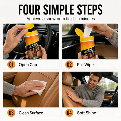 🔥Buy More Save More🔥 3-in-1 Leather Wipes – Clean, Condition & Protect ,Multi-Purpose Car Interior Leather