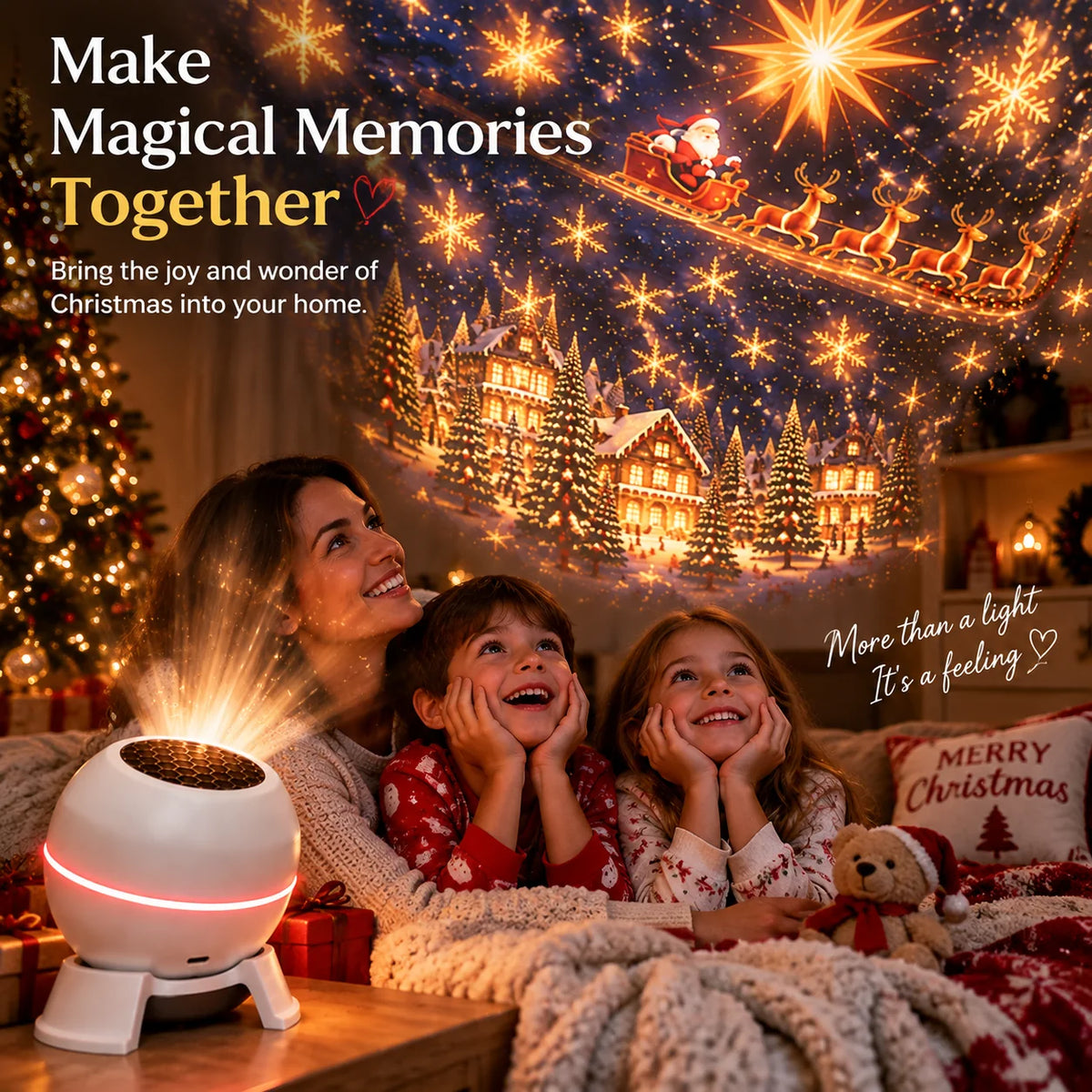 🔥🎄 Magical Christmas Projection Night Light – Transform Any Room Into A Holiday Wonderland