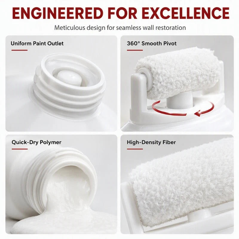 🔥PROMO 49%! Waterproof wall repair paste 🧱 With built-in roller, easy repair without extra tools ✨🖌️