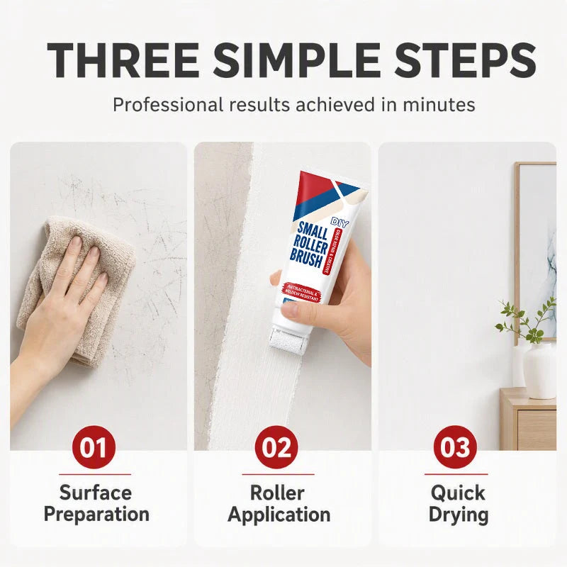 🔥PROMO 49%! Waterproof wall repair paste 🧱 With built-in roller, easy repair without extra tools ✨🖌️