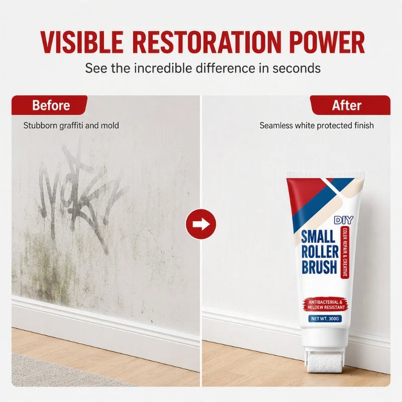 🔥PROMO 49%! Waterproof wall repair paste 🧱 With built-in roller, easy repair without extra tools ✨🖌️