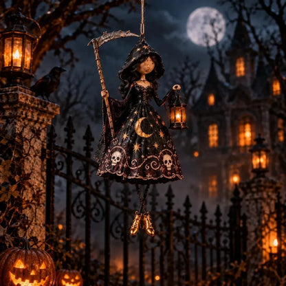 🖤 Midnight Ladies™ Gothic Halloween Hanging Decor | 3 Spooky Character Styles for Porches, Entryways & Indoor Displays 🎃