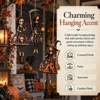 🖤 Midnight Ladies™ Gothic Halloween Hanging Decor | 3 Spooky Character Styles for Porches, Entryways & Indoor Displays 🎃
