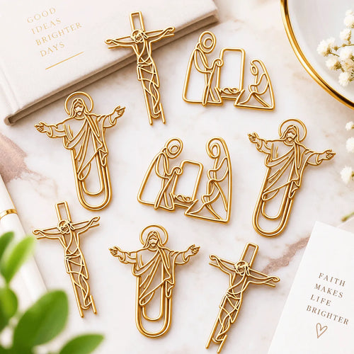 ✝️Faith-Inspired Gold Paper Clips — Meaningful Christian Bookmarks