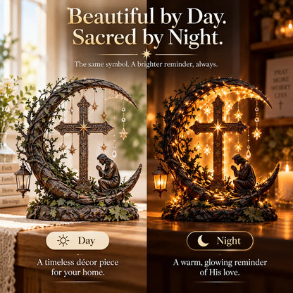 ✝️ Light Of Faith™ Illuminated Cross Prayer Tabletop Decor