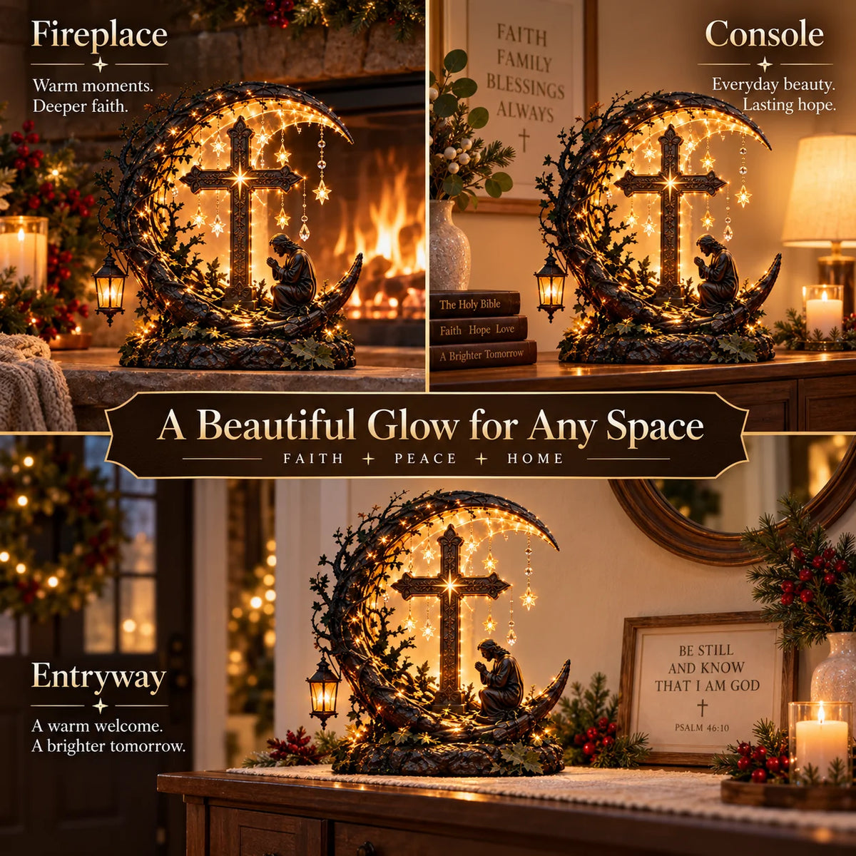 ✝️ Light Of Faith™ Illuminated Cross Prayer Tabletop Decor