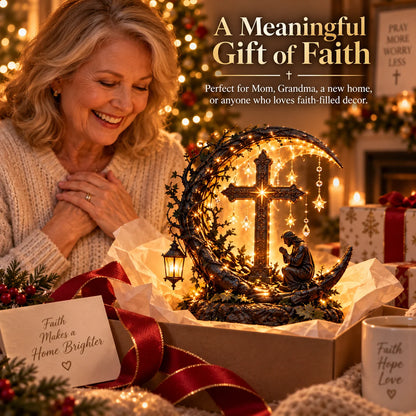 ✝️ Light Of Faith™ Illuminated Cross Prayer Tabletop Decor