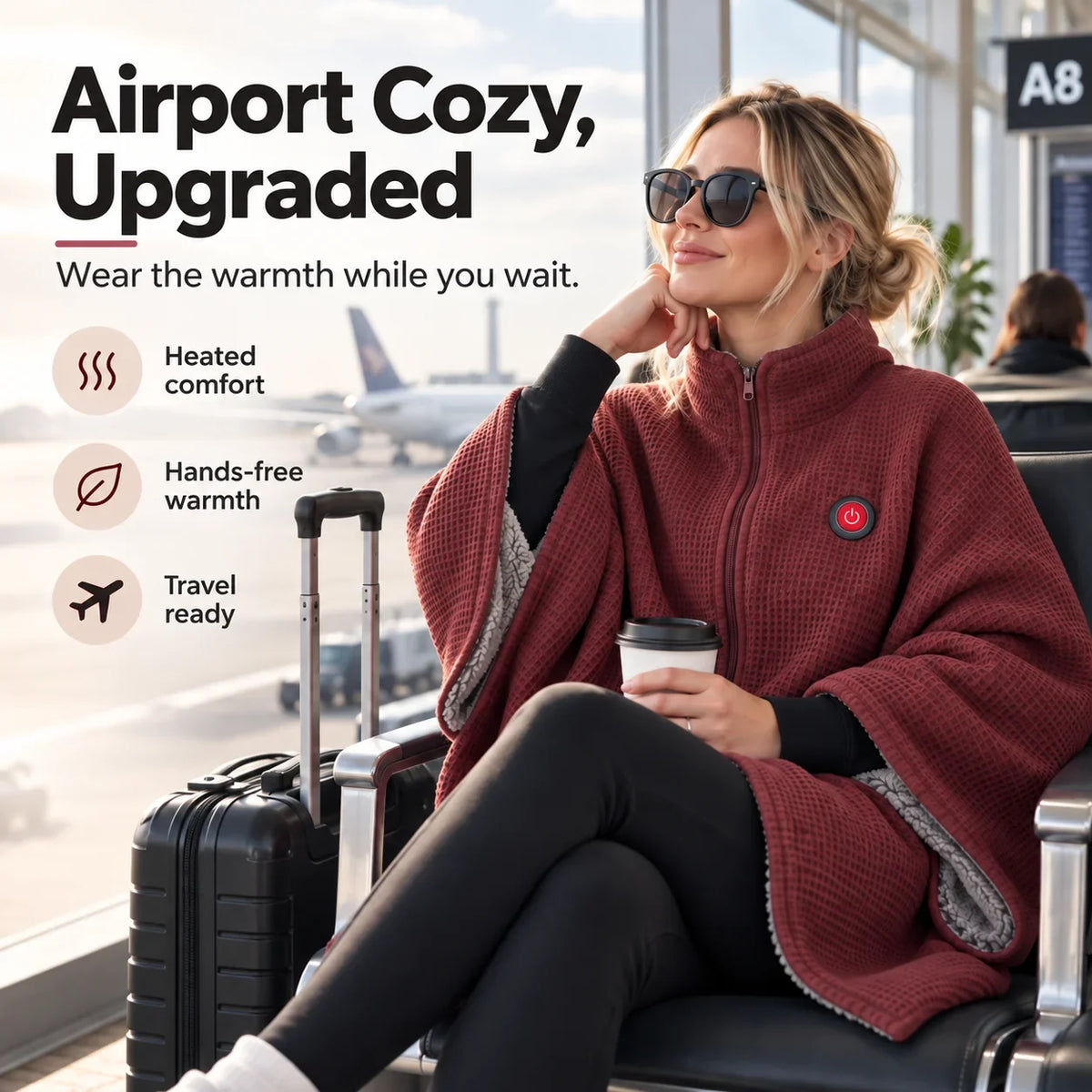💥FLASH SALE: 49% OFF!USB Rechargeable Heated Shawl Blanket with 3-Level Temperature Control