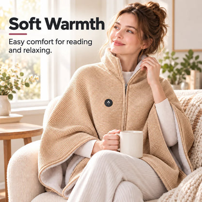💥FLASH SALE: 49% OFF!USB Rechargeable Heated Shawl Blanket with 3-Level Temperature Control