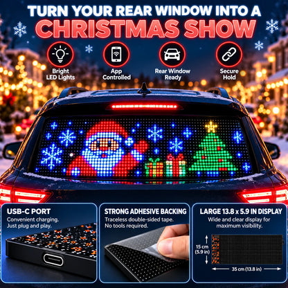 🎄 Smart LED Pixel Car Display — App-Controlled Custom Text, Colors & Animations