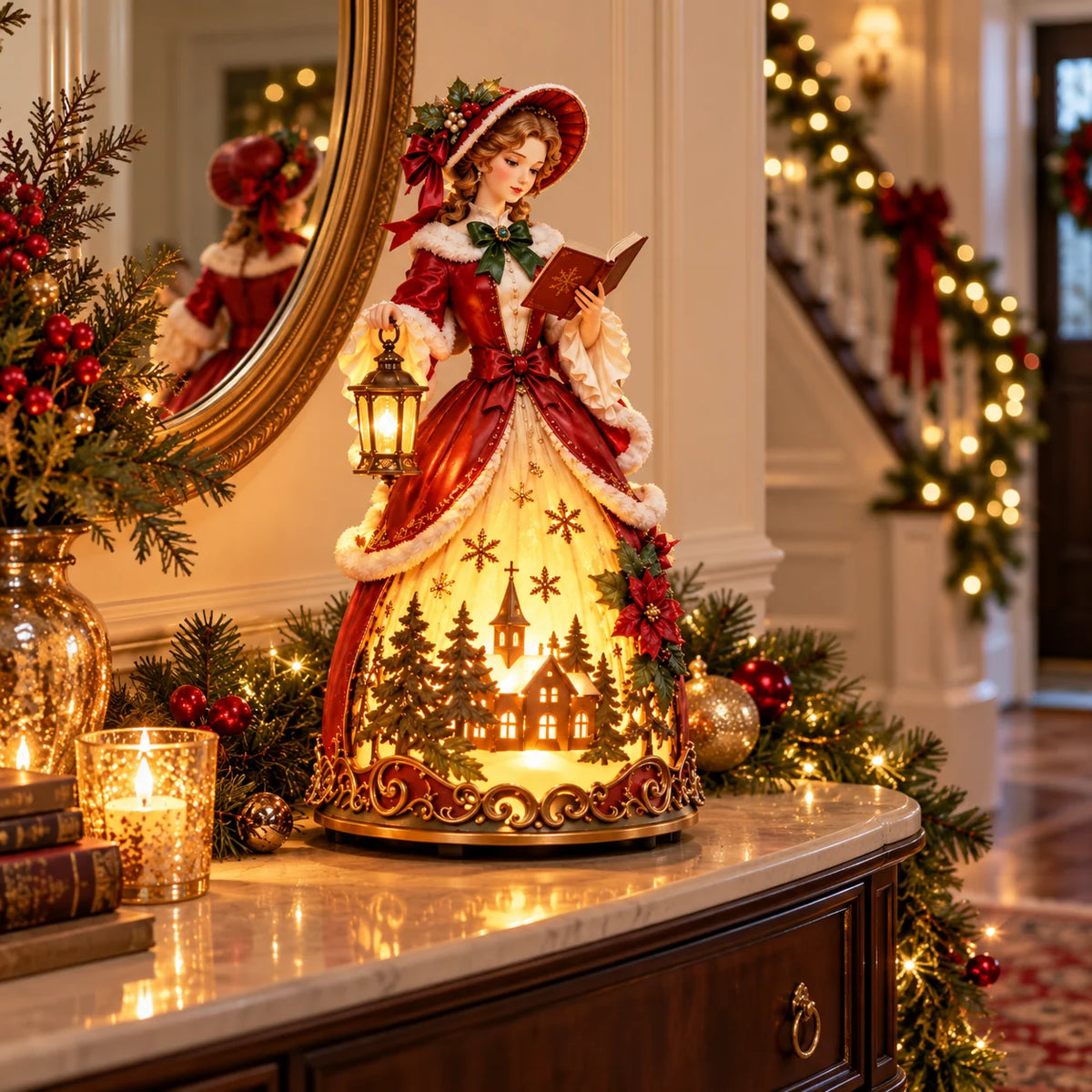 ✨ Victorian Christmas Caroler Lamp – A Glowing Old-fashioned Christmas Scene