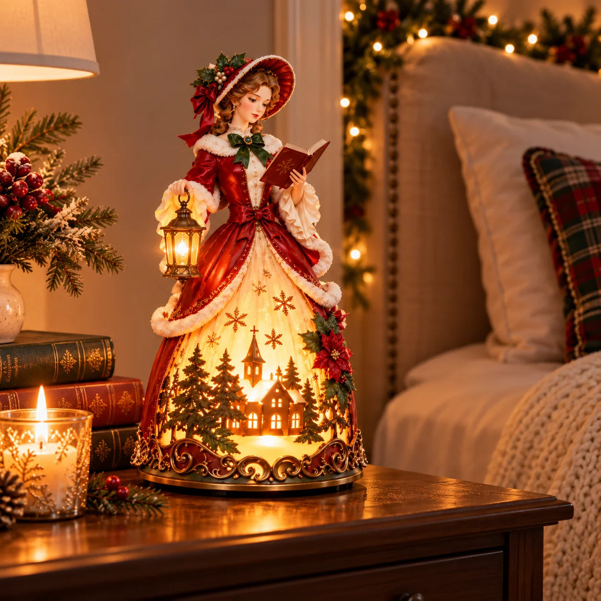 ✨ Victorian Christmas Caroler Lamp – A Glowing Old-fashioned Christmas Scene