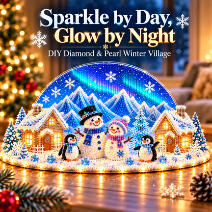 ❄️beginner-friendly Diy Winter Village Diamond Art Kit – Make Your Own Wonderland