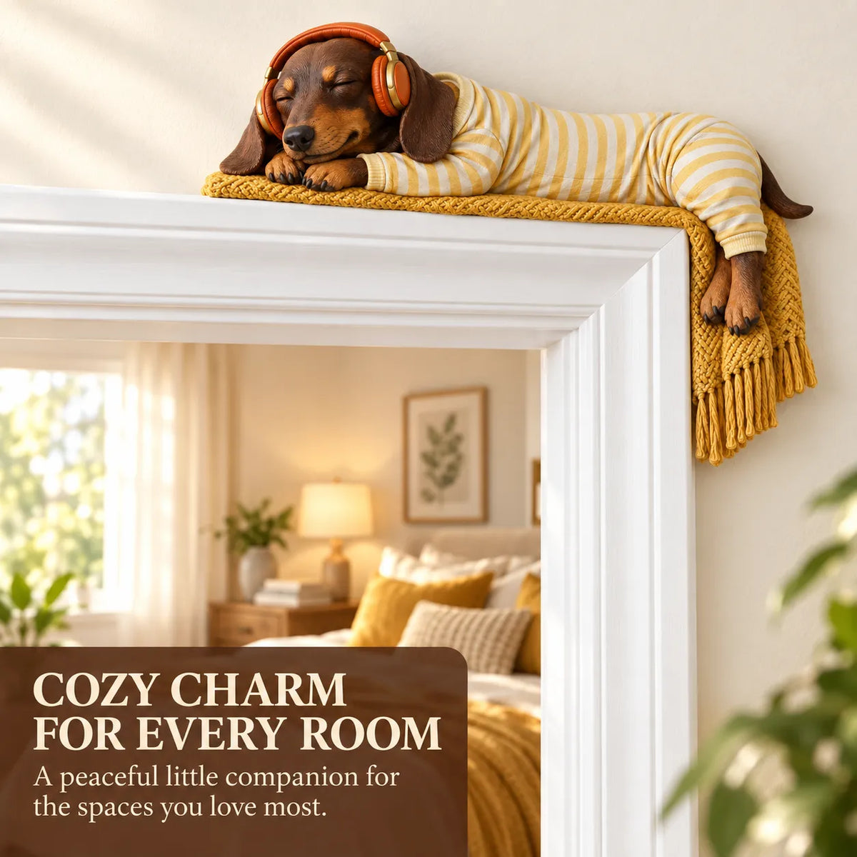 Sleeping Dachshund Door Topper