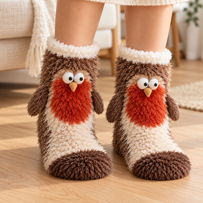 🦊🐦🦦🦉Cute 3D Animal Fuzzy Slipper Socks 🦊🐦🦦🦉