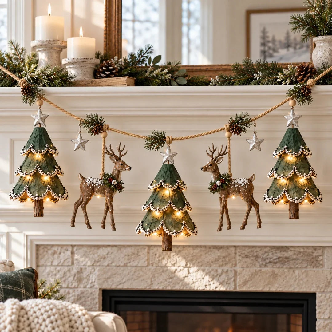 🔥LAST DAY 49% OFF ✨ Enchanted Lighted Woodland Christmas Garland