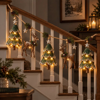 🔥LAST DAY 49% OFF ✨ Enchanted Lighted Woodland Christmas Garland