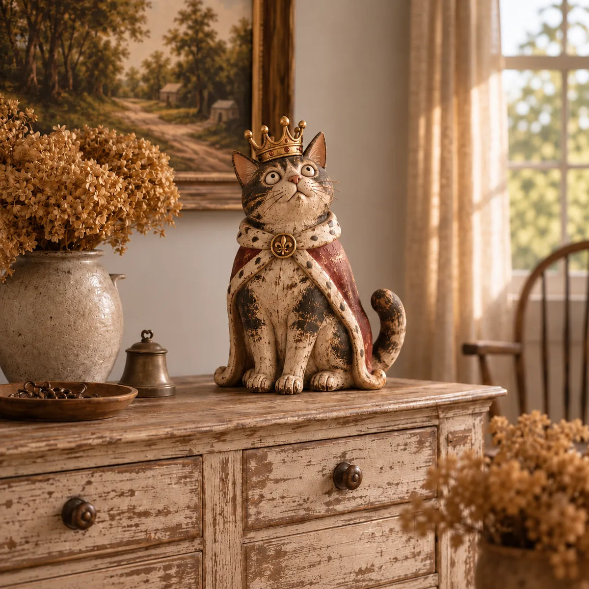 🔥last Day 50% Off - 🐈 Medieval Cat Court — Whimsical Vintage Cat Figurines