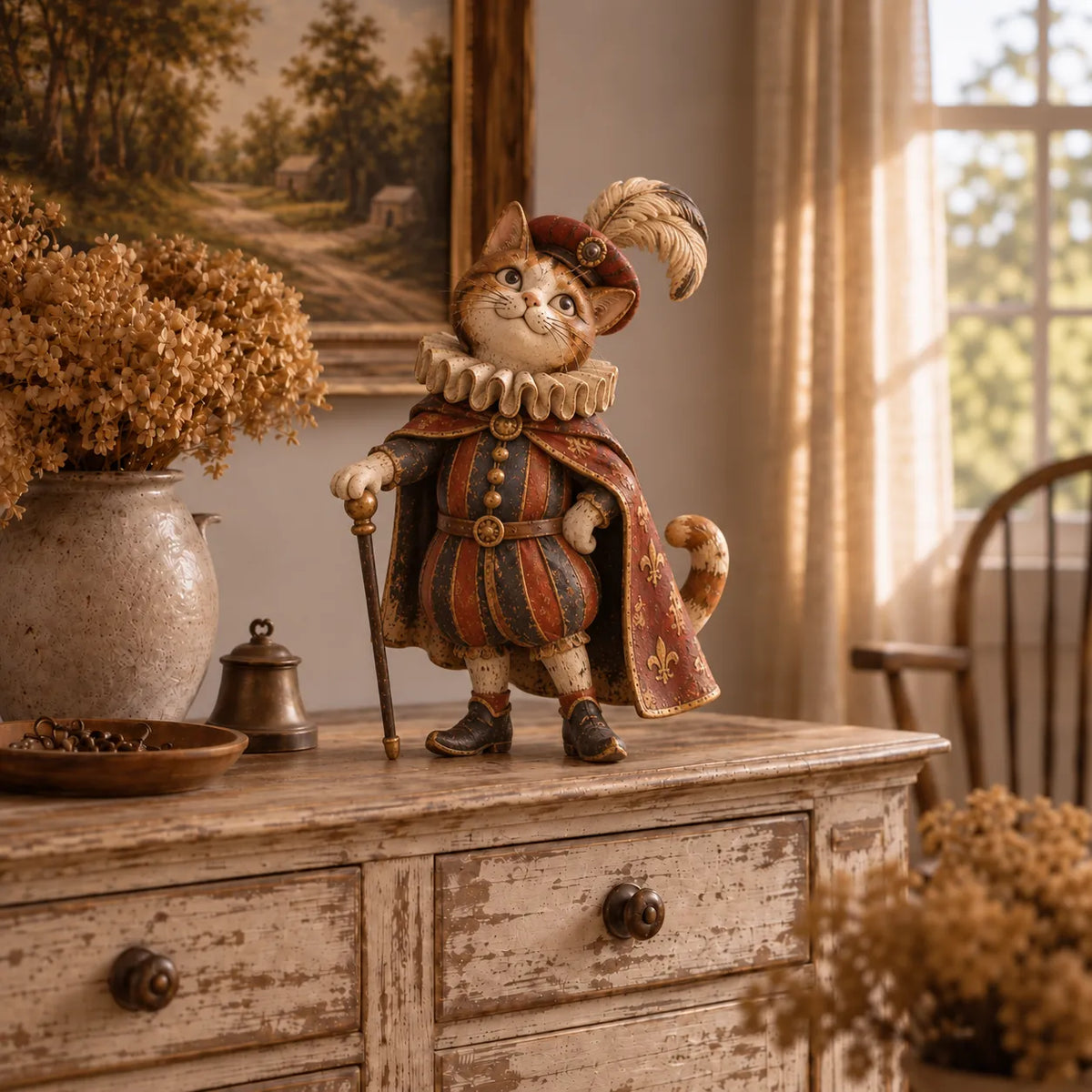 🔥last Day 50% Off - 🐈 Medieval Cat Court — Whimsical Vintage Cat Figurines