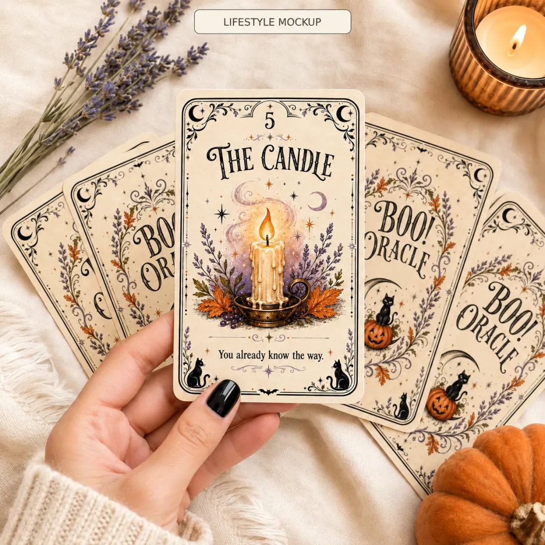 🎃 Sweet & Spooky Halloween Oracle Deck – 31 Illustrated Cards