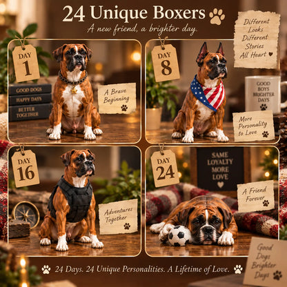 24 Days of Boxer Companions — 24 Unique Boxer Dog Collectible Figures