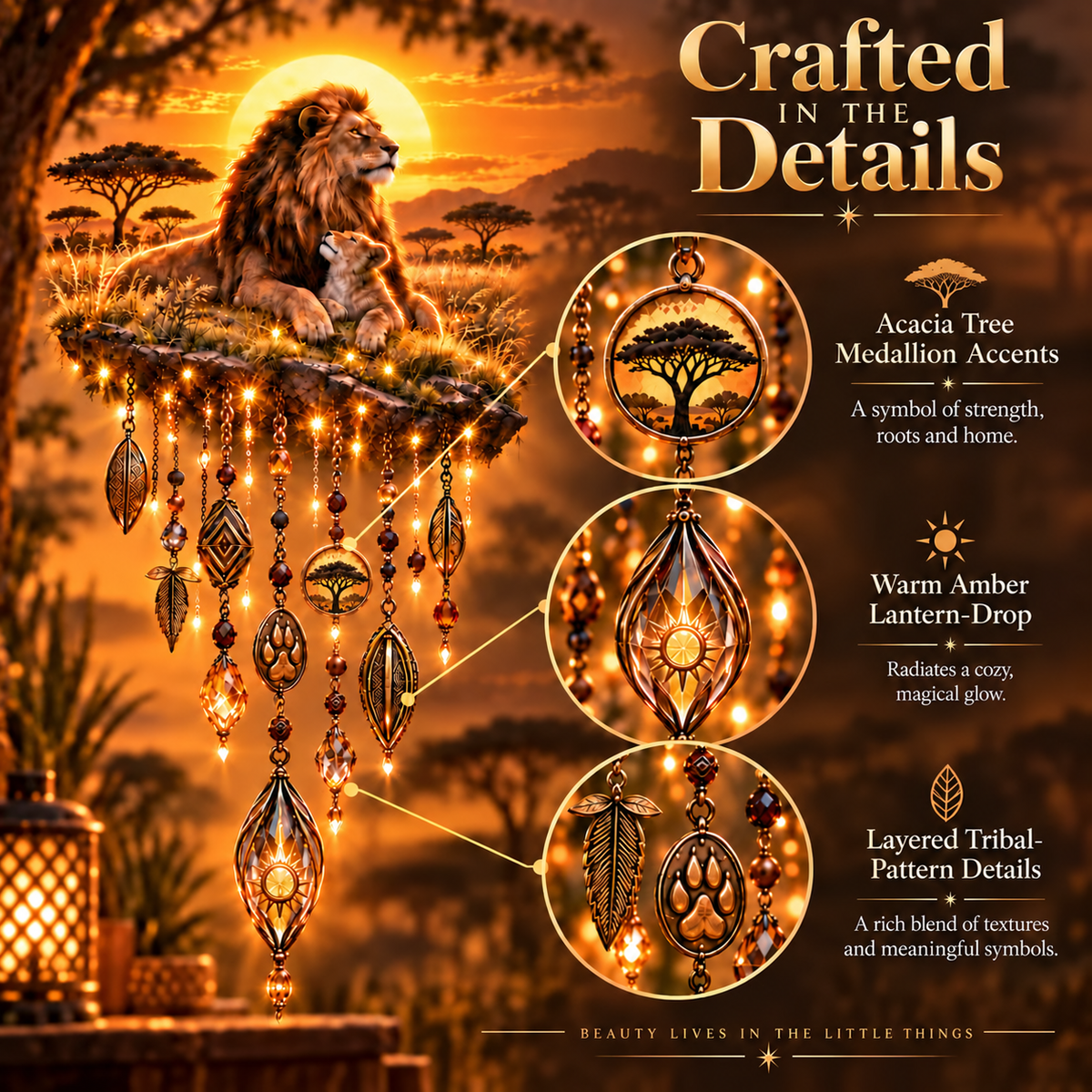 Majestic Savannah Family Glow – Lion & Cub Illuminated Wall Decor