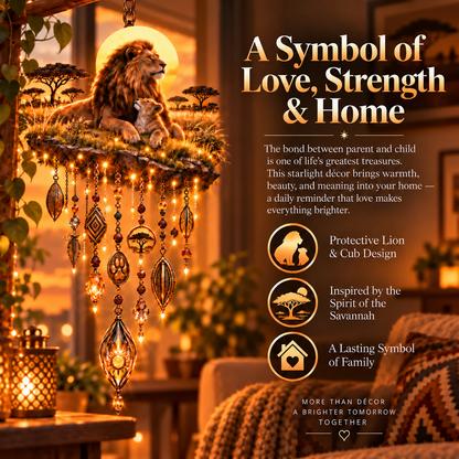 Majestic Savannah Family Glow – Lion & Cub Illuminated Wall Decor