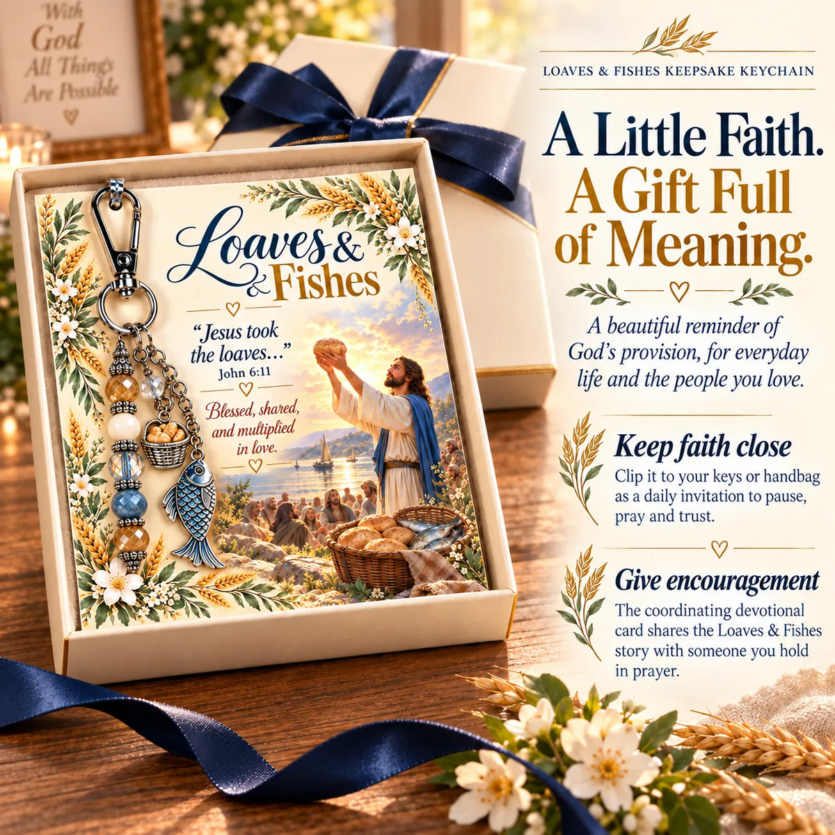✝️ Christian Scripture Keepsake Keychain | 23 Faith-Inspired Designs with Matching Devotional Card 🤍