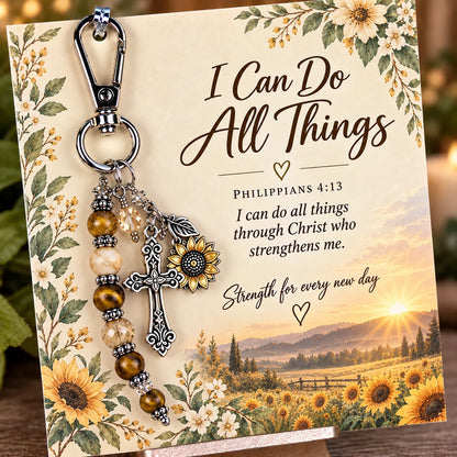 ✝️ Christian Scripture Keepsake Keychain | 23 Faith-Inspired Designs with Matching Devotional Card 🤍