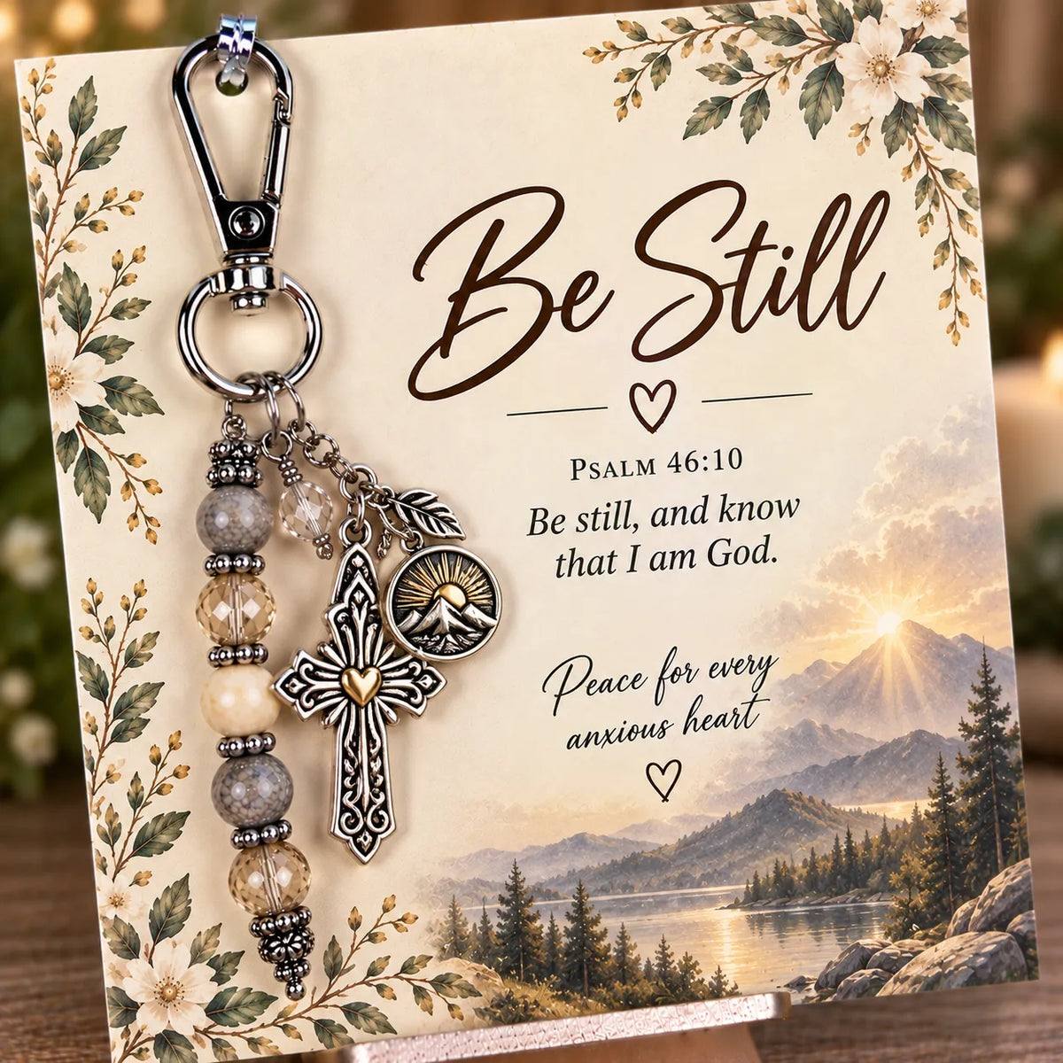 ✝️ Christian Scripture Keepsake Keychain | 23 Faith-Inspired Designs with Matching Devotional Card 🤍