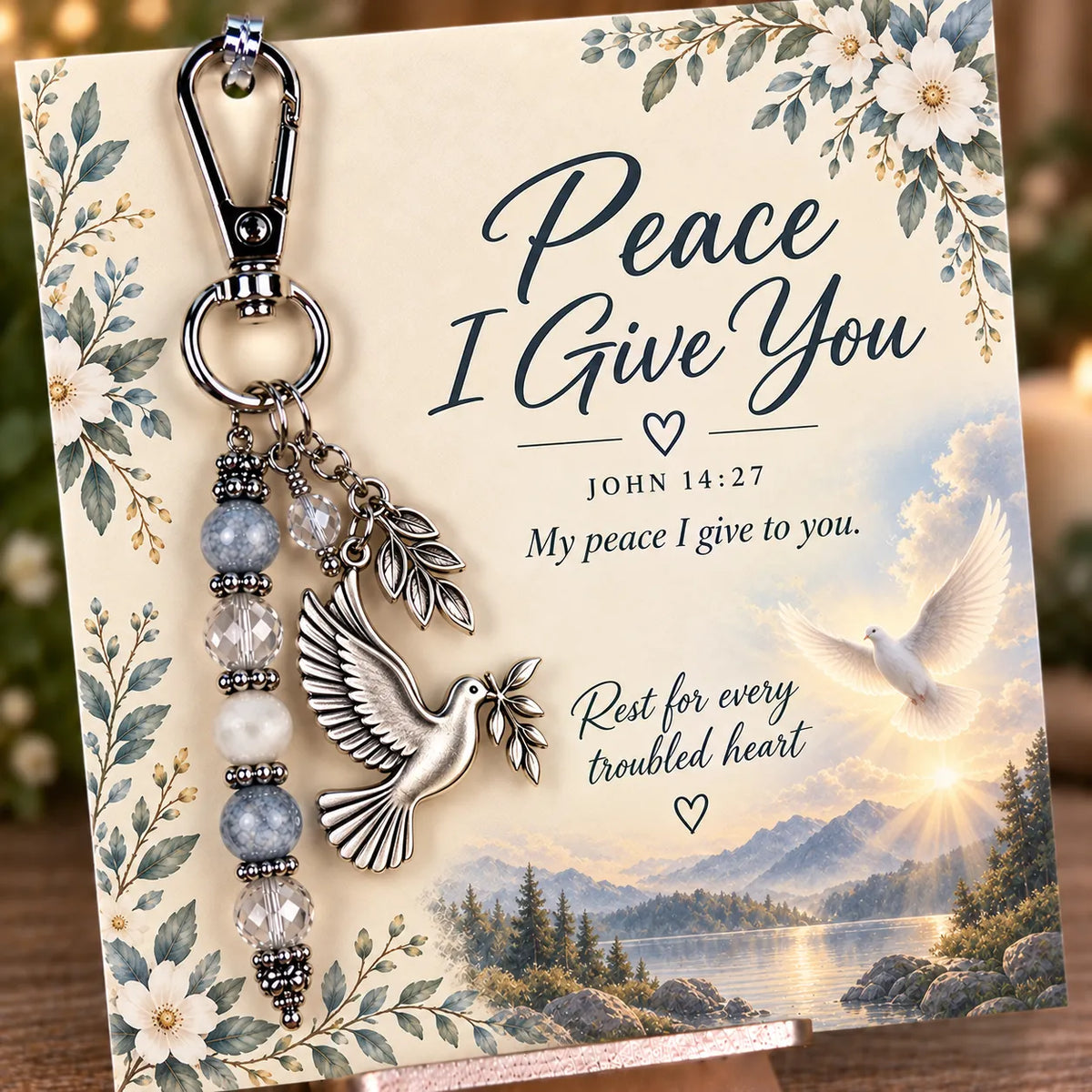 ✝️ Christian Scripture Keepsake Keychain | 23 Faith-Inspired Designs with Matching Devotional Card 🤍