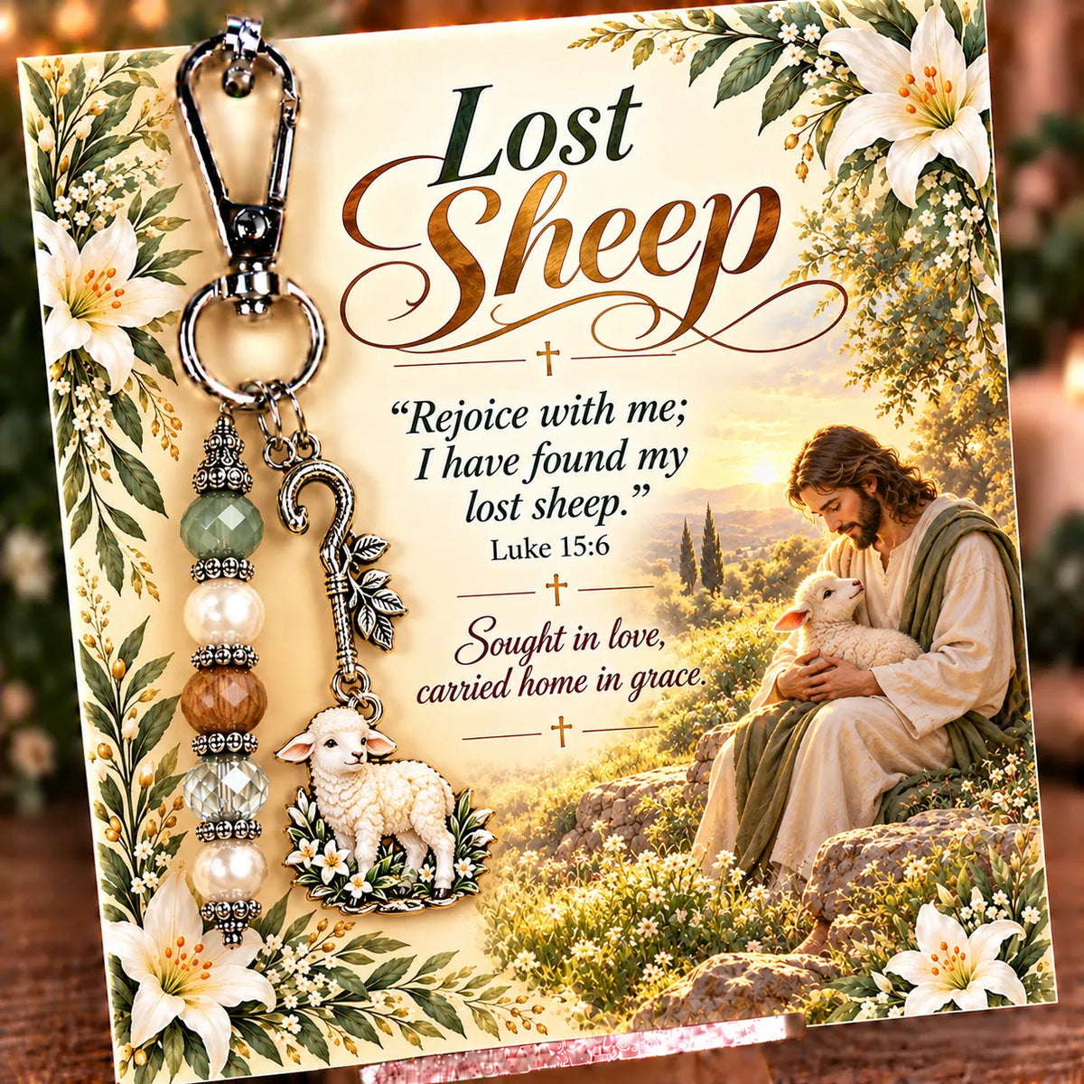 ✝️ Christian Scripture Keepsake Keychain | 23 Faith-Inspired Designs with Matching Devotional Card 🤍