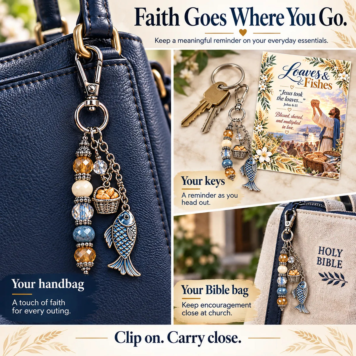 ✝️ Christian Scripture Keepsake Keychain | 23 Faith-Inspired Designs with Matching Devotional Card 🤍