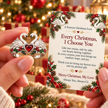🎄two Cardinal Heart Christmas Ring | “every Christmas, I Choose You” ❤️
