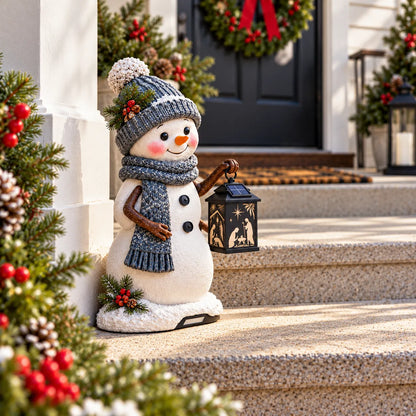 🔥LAST DAY 49% OFF -⛄ Snowman Nativity Glow™ – Solar Christmas Step Light with Holy Family Projection 🎄