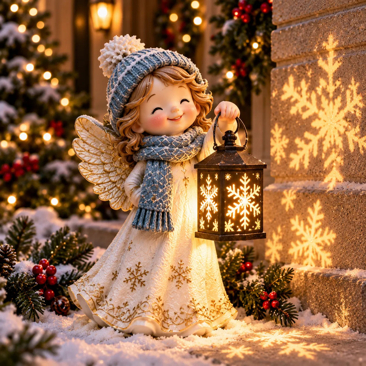🔥LAST DAY 49% OFF -⛄ Snowman Nativity Glow™ – Solar Christmas Step Light with Holy Family Projection 🎄